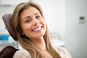 a woman smiling